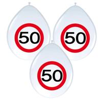 Ballonnen 50 jaar - 8x - 30 cm - verkeersbord - versiering Sarah/Abraham