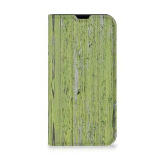 iPhone 13 Mini Book Wallet Case Green Wood