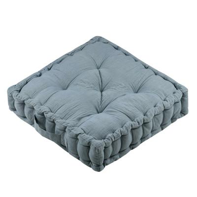 Stof Textile Vloerkussen Maxime - blauw - katoen - 45 x 45 x 10 cm - vierkant - Extra dik