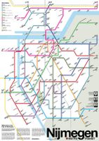 Wandkaart - Stadsplattegrond Nijmegen Metro Transit Map - Metrokaart |