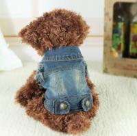 Retro persoonlijkheid denim klein vest huisdier hond kleren huisdier jas maat: L (licht blauw)