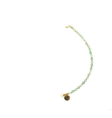 Solid Gold Tussenstuk Ketting Edelsteen 4mm Kwarts Groen