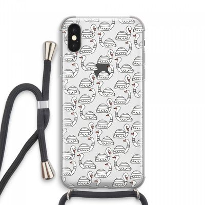 Zwanen: iPhone XS Max Transparant Hoesje met koord