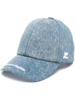 Courrèges casquette en jean à logo brodé - Bleu