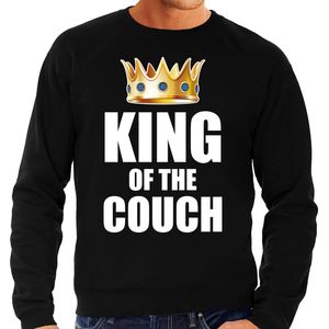 King of the couch sweater / trui voor thuisblijvers tijdens Koningsdag zwart heren 2XL  -