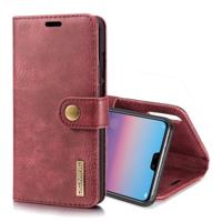 Crazy Horse textuur Flip afneembare magnetische lederen case voor Huawei P20 met houder & kaartsleuven & portemonnee (rood)