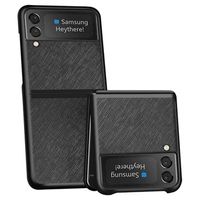 Getextureerde Samsung Galaxy Z Flip3 5G Hybrid Case - Zwart - thumbnail