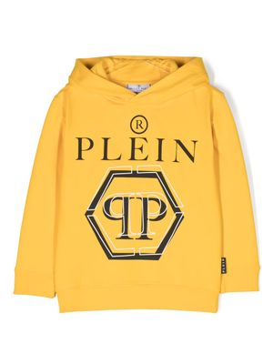 Philipp Plein Junior hoodie en coton à logo imprimé - Jaune