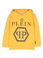 Philipp Plein Junior hoodie en coton à logo imprimé - Jaune