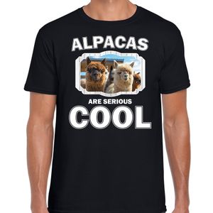 T-shirt alpacas are serious cool zwart heren - alpacas/ alpaca shirt 2XL  -