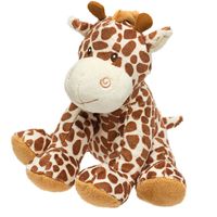 Suki Gifts pluche gevlekte giraffe knuffeldier - lichtbruin/wit - zittend - 18 cm - thumbnail