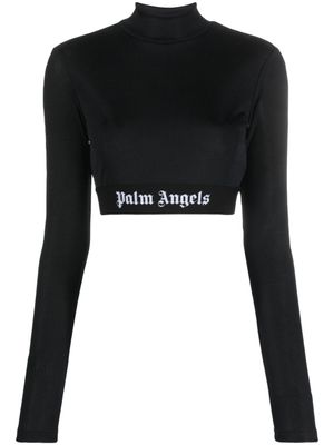 Palm Angels haut crop à bande logo - Noir