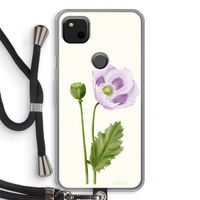 Purple poppy: Pixel 4a Transparant Hoesje met koord