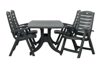 Hartman Europa tuintafel met 4 Florion verstelbare tuinstoelen