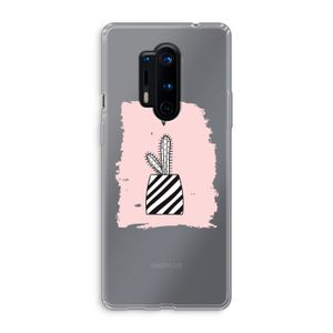 Zwart-wit cactus: OnePlus 8 Pro Transparant Hoesje
