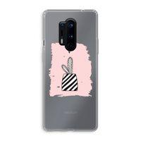 Zwart-wit cactus: OnePlus 8 Pro Transparant Hoesje