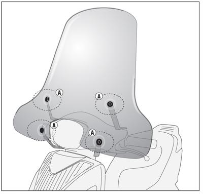 GIVI Bevestigingskit windscherm, moto en scooter, A7053A