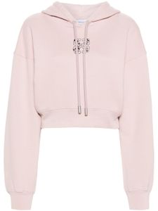 Off-White hoodie Bling Leaves Arrow à coupe crop - Rose