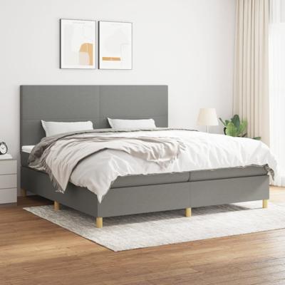 Boxspring met matras stof donkergrijs 200x200 cm
