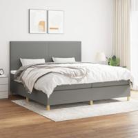Boxspring met matras stof donkergrijs 200x200 cm