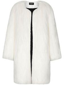 Dolce & Gabbana manteau en fourrure artificielle à simple boutonnage - Blanc