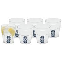 Excellent Houseware waterglas stapelbaar - 6x - 275 ml - onbreekbaar kunststof - herbruikbaar - thumbnail