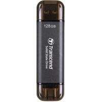 Transcend ESD310C Thunderbolt technologie 128 GB USB Type-A / USB Type-C USB 3.2 Gen 2x2 Zwart