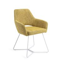 Jesper Home Eetkamerstoel 'Yanai' Beehive White, kleur Lemon Lines Jesper Home Eetkamerstoel 'Yanai' Beehive White, kleur Lemon Lines