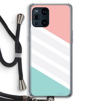 Strepen pastel: Oppo Find X3 Transparant Hoesje met koord