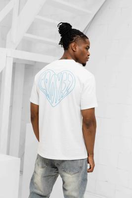 Croyez Stitched Heart T-Shirt Heren Wit/Blauw - Maat S - Kleur: WitBlauw | Soccerfanshop