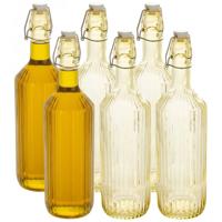 Secret de Gourmet Beugelfles / Weckfles - 6x - geel glas - luchtdicht - 1 liter - waterfles