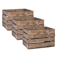 Set van 3x stuks houten opberg fruitkisten/kratten 42 x 51 cm