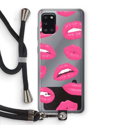 Bite my lip: Samsung Galaxy A31 Transparant Hoesje met koord