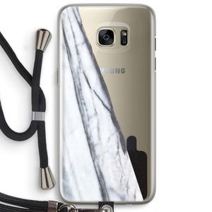 Gestreepte marmer: Samsung Galaxy S7 Edge Transparant Hoesje met koord