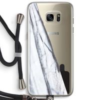 Gestreepte marmer: Samsung Galaxy S7 Edge Transparant Hoesje met koord