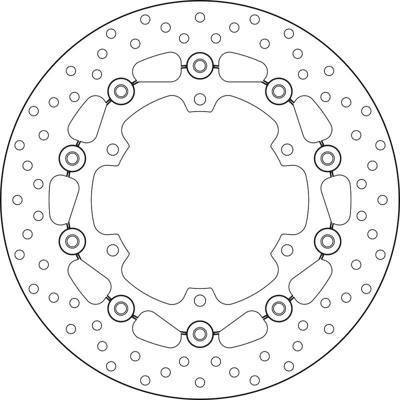 BREMBO Serie Oro remschijf, remschijven voor de moto, zwevend 78B40843