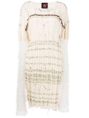 VITELLI robe-pull en mailles mulitples à coupe mi-longue - Tons neutres