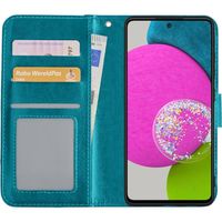 Basey Samsung Galaxy A52 Hoesje Book Case Kunstleer Cover Hoes - Turquoise - thumbnail