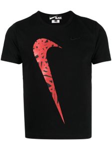 Black Comme Des Garçons x Nike t-shirt en coton à logo imprimé - Noir