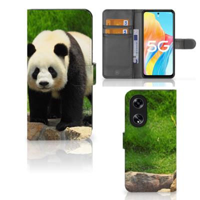 OPPO Reno8 T 5G | Telefoonhoesje | Met pasjeshouder | Panda