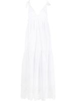 P.A.R.O.S.H. robe longue ornée de dentelle - Blanc