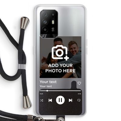 Music Player: Oppo A95 5G Transparant Hoesje met koord