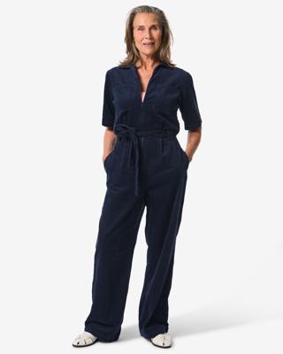 HEMA Damesjumpsuit Lena Corduroy Blauw (blauw)