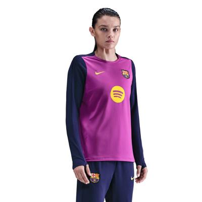 Nike FC Barcelona Strike Trainingstrui 1/4-Zip 2025-2026 Dames Felpaars Donkerblauw Goud