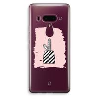 Zwart-wit cactus: HTC U12+ Transparant Hoesje