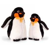 Keel Toys pluche Keizer pinguin knuffeldieren - wit/zwart - staand - 20 en 25 cm