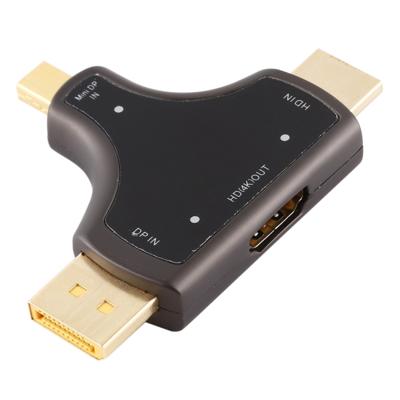 D62A DisplayPort + mini DP + HDMI male naar HDMI female 3 in 1 adapter