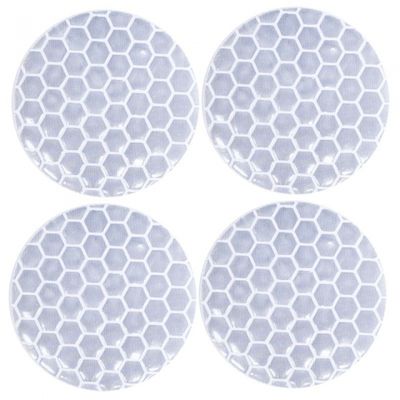 Simoni Racing reflecterende stickers 3 cm wit 4 stuks