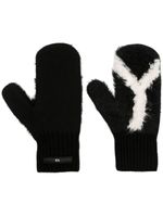 Y-3 gants en peau lainée à patch logo - Noir - thumbnail