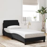 Bedframe met hoofdeinde zonder matras 90x200 cm fluweel zwart